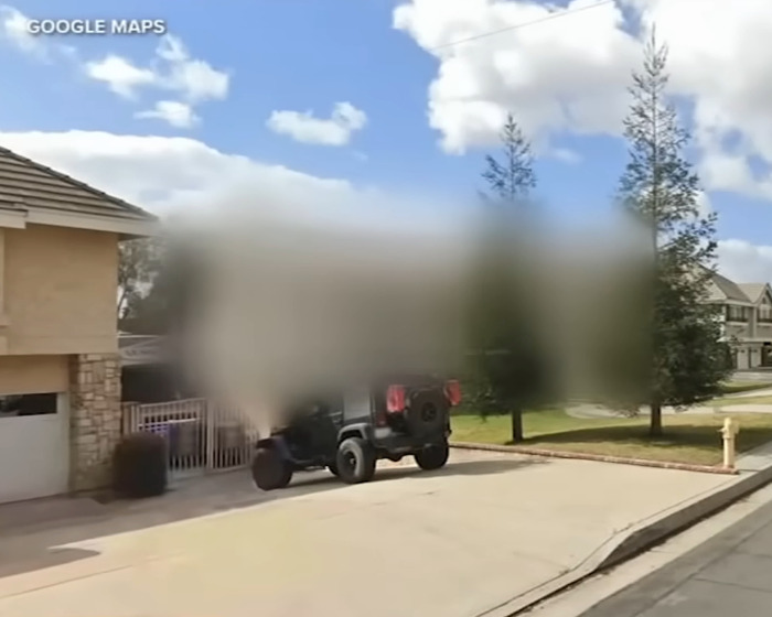 Suburban street with houses blurred on Google Maps as people blur their homes, a trend that could be risky according to experts. Suburban street with houses blurred on Google Maps as people blur their homes, a trend that could be risky according to experts.