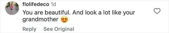 Comment praising resemblance to grandmother, mentioning she looks beautiful and similar to her grandmother Grace Kelly. Comment praising resemblance to grandmother, mentioning she looks beautiful and similar to her grandmother Grace Kelly.