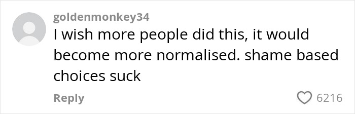 Comment from user goldenmonkey34 supporting Gen Z woman who stopped shaving, advocating for normalized and shame-free choices. Comment from user goldenmonkey34 supporting Gen Z woman who stopped shaving, advocating for normalized and shame-free choices.