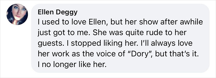 Social media comment criticizing Ellen DeGeneres for being rude during interviews, sparking Céline Dion fans' frustration. Social media comment criticizing Ellen DeGeneres for being rude during interviews, sparking Céline Dion fans' frustration.