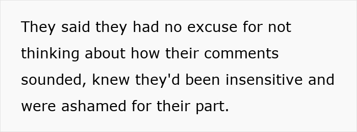 Text excerpt about people admitting insensitivity and shame, related to a woman refusing to be the go-to nanny. Text excerpt about people admitting insensitivity and shame, related to a woman refusing to be the go-to nanny.