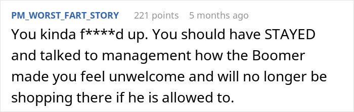Screenshot of an online comment discussing a Boomer complaining about a stranger’s pants and an appalled response. Screenshot of an online comment discussing a Boomer complaining about a stranger’s pants and an appalled response.