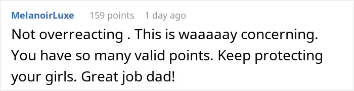 Comment expressing concern about 8-year-old spending the night at mom's boyfriend's house and praising dad's protection. Comment expressing concern about 8-year-old spending the night at mom's boyfriend's house and praising dad's protection.