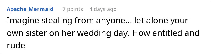 Comment about bride sister stealing money caught on camera exposed, expressing shock and disappointment at betrayal on wedding day. Comment about bride sister stealing money caught on camera exposed, expressing shock and disappointment at betrayal on wedding day.