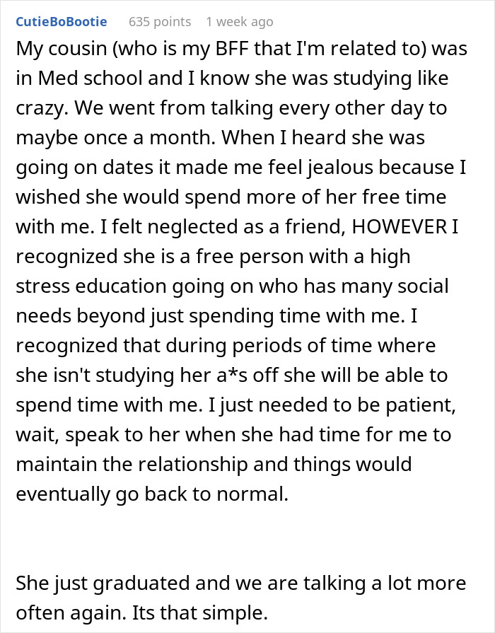 Alt text: A personal story about best friend sabotage in a relationship showing feelings of neglect, jealousy, and patience in friendship.