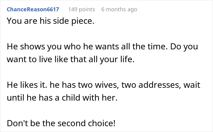 Comment about boyfriend, ex-gf house bathroom phone charge and being a second choice in a relationship. Comment about boyfriend, ex-gf house bathroom phone charge and being a second choice in a relationship.