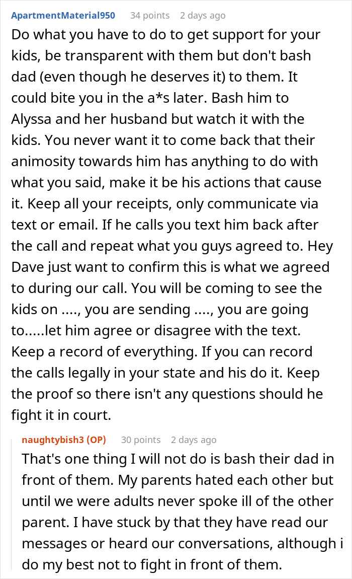 Text exchange about legal advice on handling communication and support as a deadbeat dad faces consequences. Text exchange about legal advice on handling communication and support as a deadbeat dad faces consequences.