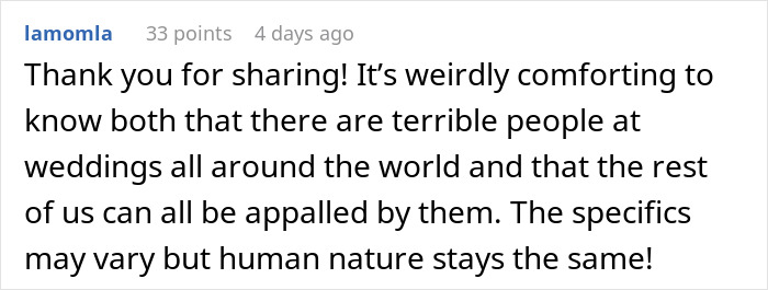 Comment discussing how bride sister steal money caught camera exposes terrible behavior at weddings worldwide. Comment discussing how bride sister steal money caught camera exposes terrible behavior at weddings worldwide.