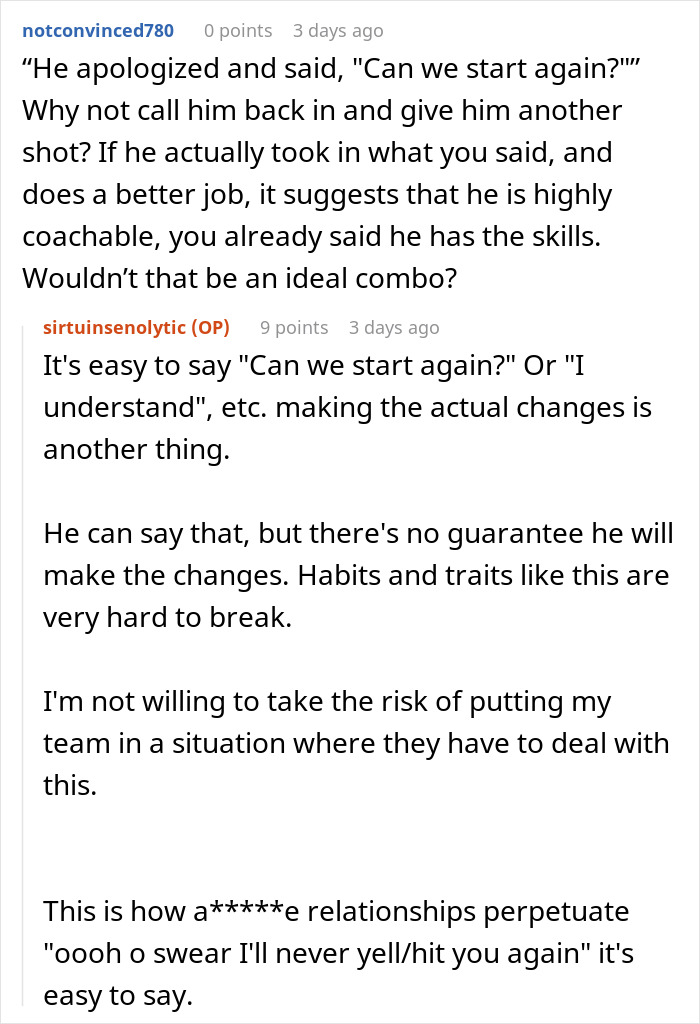 Reddit thread discussing a job interview fail and the challenges of changing habits after a near-certain hire opportunity. Reddit thread discussing a job interview fail and the challenges of changing habits after a near-certain hire opportunity.