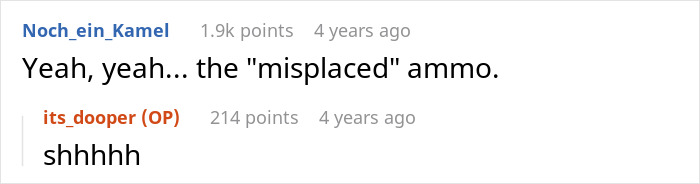 Screenshot of a Reddit comment thread discussing misplaced ammo in relation to soldier tracking missing equipment.