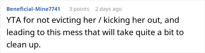 Screenshot of an online comment discussing a breakup where a guy asks his ex to move out after their split. Screenshot of an online comment discussing a breakup where a guy asks his ex to move out after their split.