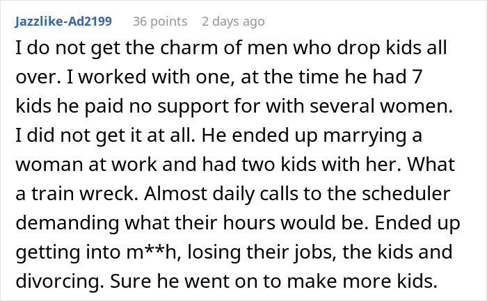 Comment criticizing a man for neglecting his kids and causing family issues instead of supporting his children and partner. Comment criticizing a man for neglecting his kids and causing family issues instead of supporting his children and partner.