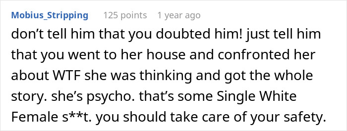 Screenshot of an online comment warning about safety after a bestie forcefully kissed a husband, hinting at a possible affair. Screenshot of an online comment warning about safety after a bestie forcefully kissed a husband, hinting at a possible affair.