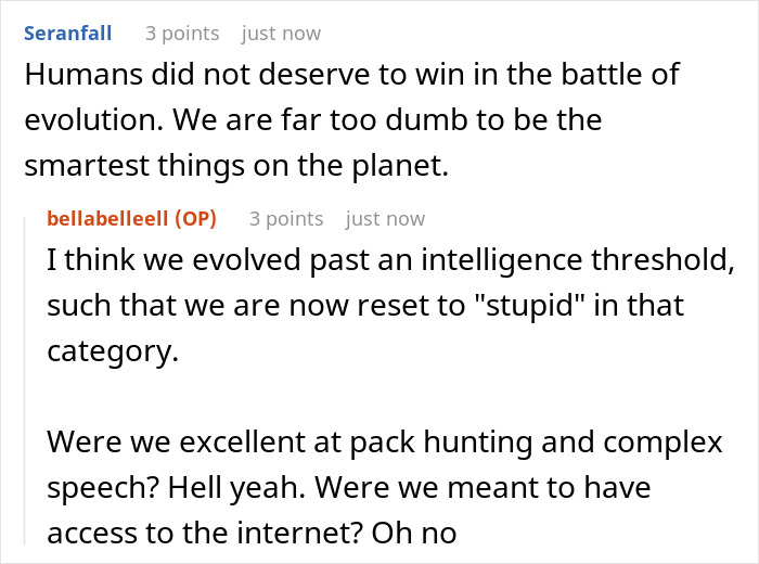 Online discussion about humans' intelligence and genetic heritage, highlighting inlaws-day ruined genetic heritage information concerns. Online discussion about humans' intelligence and genetic heritage, highlighting inlaws-day ruined genetic heritage information concerns.