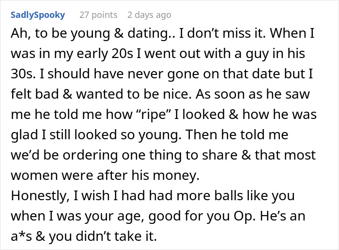 Text post from user SadlySpooky sharing a story about a man insulting his date leading to getting out on the side of the road. Text post from user SadlySpooky sharing a story about a man insulting his date leading to getting out on the side of the road.
