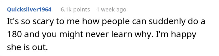 Comment discussing fear and relief after a woman rethinks her relationship following a red-flag argument with her boyfriend. Comment discussing fear and relief after a woman rethinks her relationship following a red-flag argument with her boyfriend.