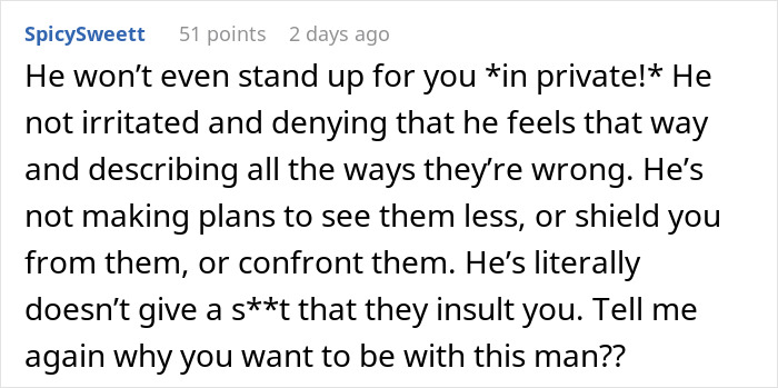Comment expressing frustration over fiancé’s family calling her trial wife and warm-up, causing her to leave wedding and apartment. Comment expressing frustration over fiancé’s family calling her trial wife and warm-up, causing her to leave wedding and apartment.