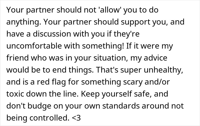 ALT text: Text advising ending a relationship after noticing red-flag arguments and fearing for personal safety and control. ALT text: Text advising ending a relationship after noticing red-flag arguments and fearing for personal safety and control.