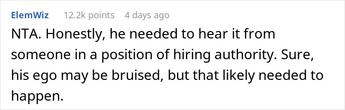 Screenshot of a job interview forum comment discussing a candidate with a 99% chance of getting hired who blew it quickly. Screenshot of a job interview forum comment discussing a candidate with a 99% chance of getting hired who blew it quickly.