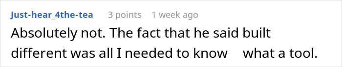 Comment on social media post discussing man invading woman’s space after she declines to swap seats, calling himself victim.