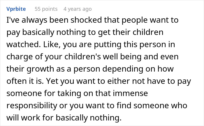 Comment discussing the challenges and fairness of babysitting undisciplined kids and the responsibilities involved. Comment discussing the challenges and fairness of babysitting undisciplined kids and the responsibilities involved.