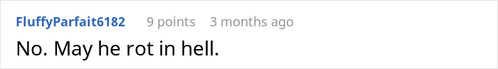 Comment saying no and expressing anger, related to man refusing to donate an organ to his father who made his childhood hell. Comment saying no and expressing anger, related to man refusing to donate an organ to his father who made his childhood hell.