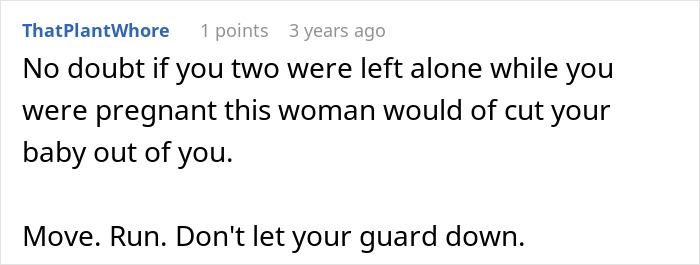 Screenshot of a disturbing online comment expressing concern about a woman thinking stepdaughter's baby is hers. Screenshot of a disturbing online comment expressing concern about a woman thinking stepdaughter's baby is hers.