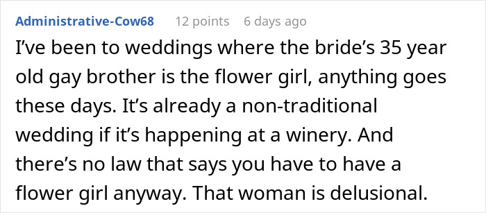 Comment about woman too stunned to answer acquaintance’s request to lend daughter for wedding, discussing non-traditional weddings. Comment about woman too stunned to answer acquaintance’s request to lend daughter for wedding, discussing non-traditional weddings.