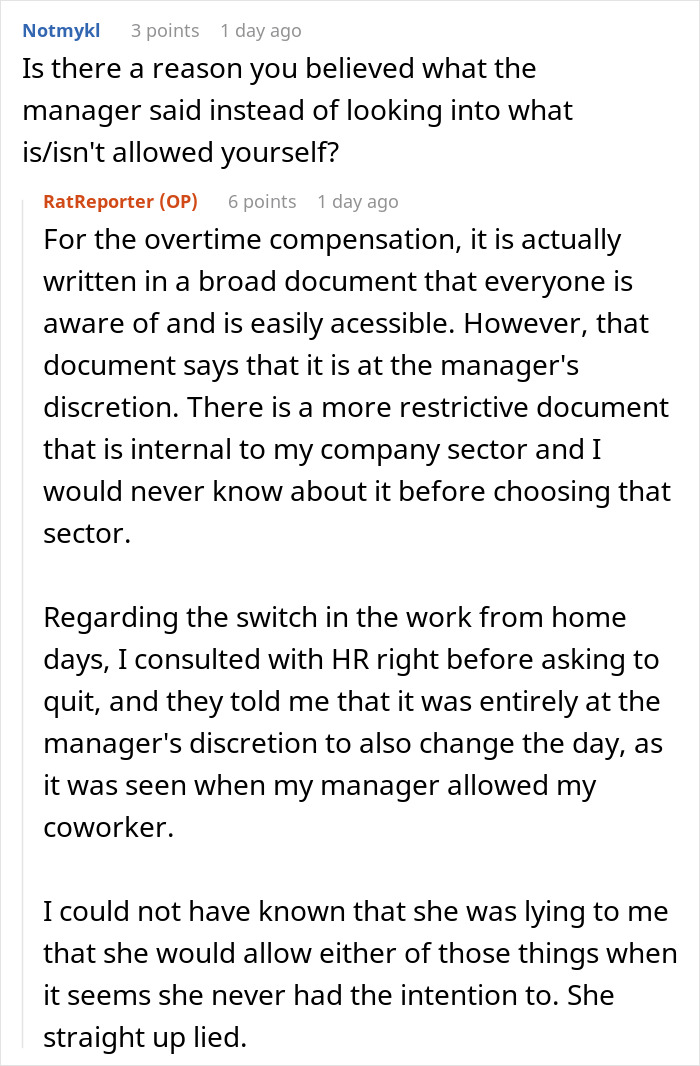 Screenshot of an online discussion where an employee exposes the boss stealing two days of pay and deceptive management practices. Screenshot of an online discussion where an employee exposes the boss stealing two days of pay and deceptive management practices.