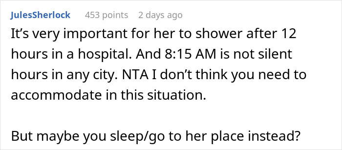 Screenshot of a Reddit comment discussing confusion over girlfriend not visiting in mornings causing drama with mom. Screenshot of a Reddit comment discussing confusion over girlfriend not visiting in mornings causing drama with mom.