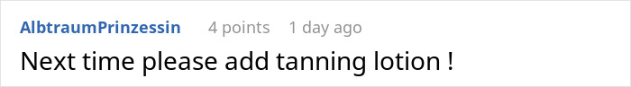 User comment on social media mentioning adding tanning lotion, related to aunt treating niece’s makeup like Sephora discussion. User comment on social media mentioning adding tanning lotion, related to aunt treating niece’s makeup like Sephora discussion.