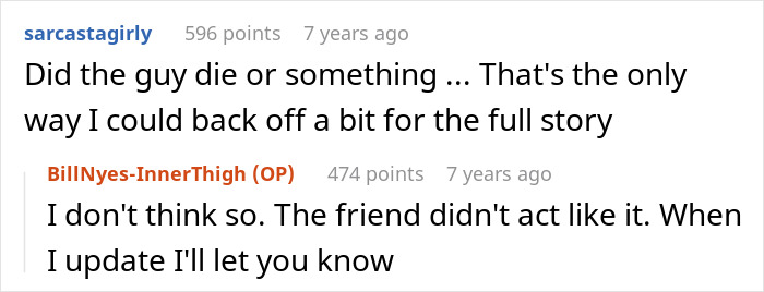 Online forum conversation showing users discussing a husband feeling sick after realizing who their son is named after. Online forum conversation showing users discussing a husband feeling sick after realizing who their son is named after.