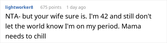 Screenshot of a forum comment discussing a mom wanting to give her 12-year-old daughter a menstruation celebration. Screenshot of a forum comment discussing a mom wanting to give her 12-year-old daughter a menstruation celebration.