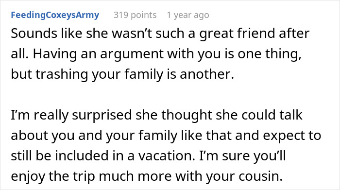 Comment about gold digger holiday friend drama, discussing friendship issues and family conflicts during vacation plans. Comment about gold digger holiday friend drama, discussing friendship issues and family conflicts during vacation plans.