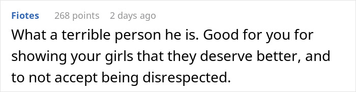 Comment highlighting the disappointment in a man facing legal consequences as a deadbeat dad for refusing to grant his wife a small favor. Comment highlighting the disappointment in a man facing legal consequences as a deadbeat dad for refusing to grant his wife a small favor.