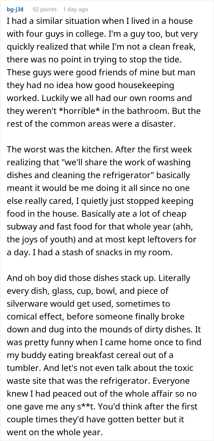 College students finally pick up after themselves when their only female roommate gets petty about cleanliness. College students finally pick up after themselves when their only female roommate gets petty about cleanliness.