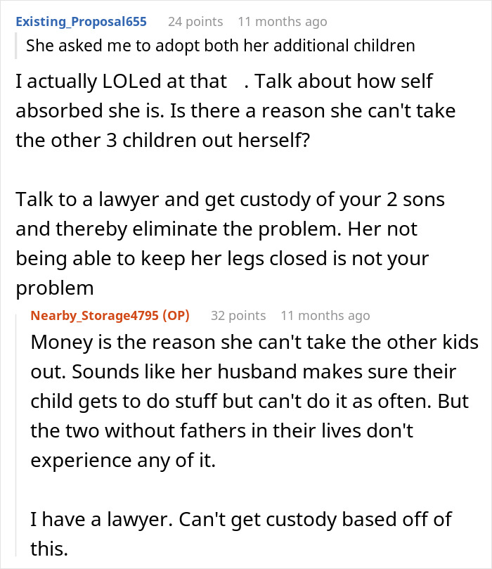Online discussion about woman cheats on partner and issues of shared care for her children with other men. Online discussion about woman cheats on partner and issues of shared care for her children with other men.