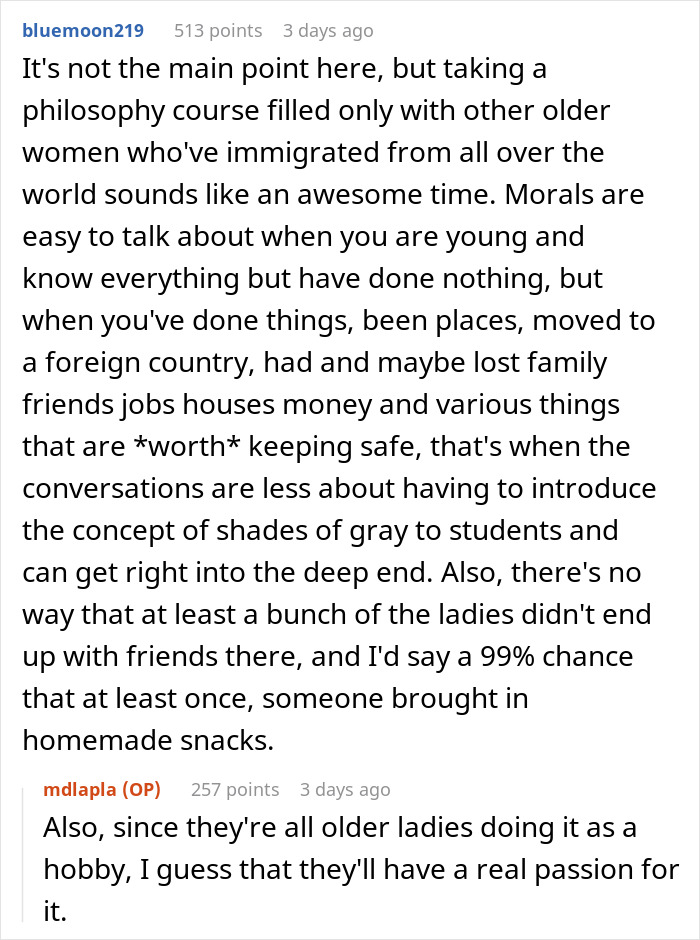 Reddit discussion text about a creepy professor asking IT to put young women in his class, causing frustration.