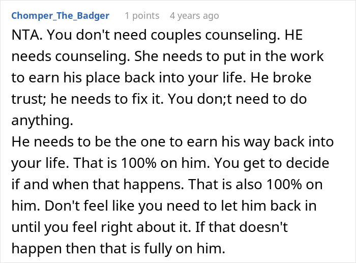 Text post discussing trust issues and counseling after a husband questions daughter's dark skin in cheating accusation case. Text post discussing trust issues and counseling after a husband questions daughter's dark skin in cheating accusation case.