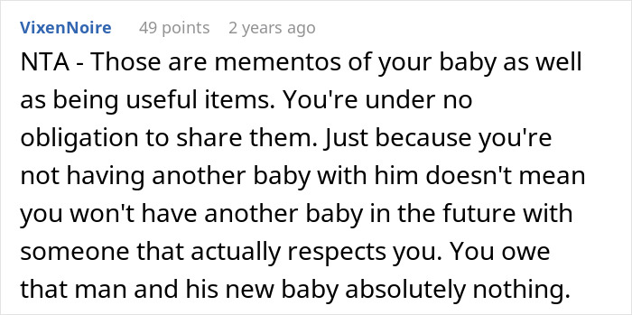 Screenshot of a Reddit comment discussing a man canceling his girlfriend’s plans to go on a cycle trip instead of watching his daughter. Screenshot of a Reddit comment discussing a man canceling his girlfriend’s plans to go on a cycle trip instead of watching his daughter.