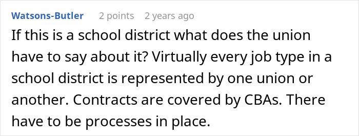 User comment discussing union representation and contract processes in school districts related to work making reapply position. User comment discussing union representation and contract processes in school districts related to work making reapply position.