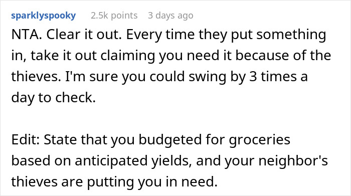 Commenter advising to clear farm stand frequently due to neighbor’s stand causing theft issues for man. Commenter advising to clear farm stand frequently due to neighbor’s stand causing theft issues for man.