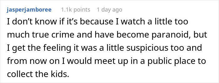 Screenshot of a Reddit comment discussing suspicion about stepkid wanting to snoop, related to bathroom refusal. Screenshot of a Reddit comment discussing suspicion about stepkid wanting to snoop, related to bathroom refusal.