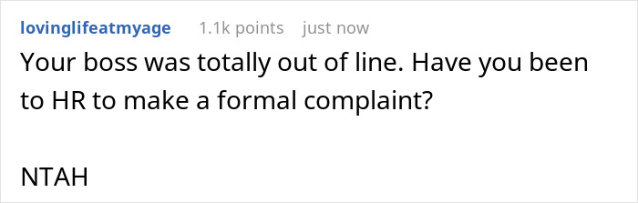 Screenshot of online comment discussing a woman’s custom baby shower cake ruined in a shared fridge.