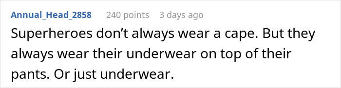 Text post about superheroes wearing underwear on top of pants instead of capes, related to car thieves stopped by Captain Underwear. Text post about superheroes wearing underwear on top of pants instead of capes, related to car thieves stopped by Captain Underwear.