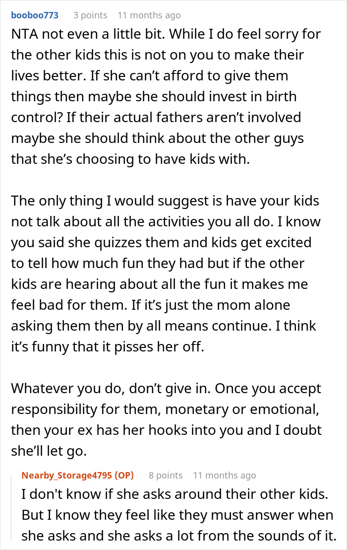 Text conversation discussing a woman cheating and expecting partner to care for her children with other men. Text conversation discussing a woman cheating and expecting partner to care for her children with other men.