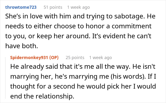 Comments about fiancé’s female friend demanding speech, matching dress, best man role, and bride ready to cut ties. Comments about fiancé’s female friend demanding speech, matching dress, best man role, and bride ready to cut ties.