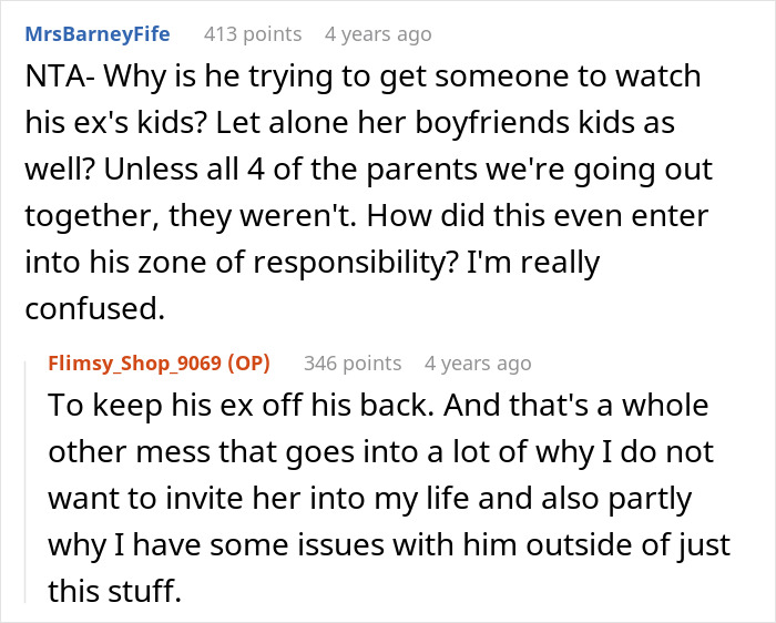 Screenshot of Reddit comments discussing a woman quitting babysitting after BIL brings unknown kids expecting free care. Screenshot of Reddit comments discussing a woman quitting babysitting after BIL brings unknown kids expecting free care.