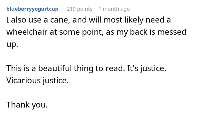 Comment expressing support for disabled employee facing ableist manager refusing accommodation.