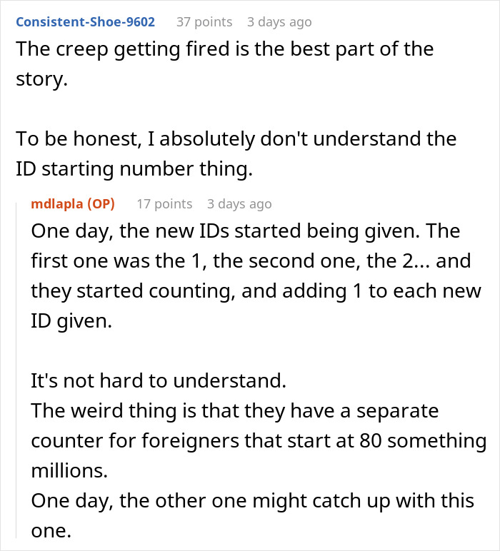 Comment thread discussing a creepy professor and IT complying with his request to add young women to his class. Comment thread discussing a creepy professor and IT complying with his request to add young women to his class.